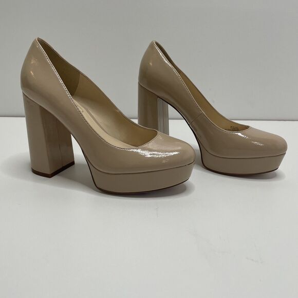Jessica Simpson Platform DYLEXI Beige Square Heel Round Toe Formal Career 7.5M - Picture 4 of 13